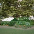thumbnail image 2 of Thanaddo Large Metal Chicken Coop with Spire Roof, Waterproof & UV Cover for Backyard Farm (10' L x 26' W x 6.56' H), 2 of 10
