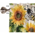 thumbnail image 5 of Sunflower Farmhouse Kitchen Curtains, Spring Summer Floral 3-Piece Kitchen Curtain Valance and Tiers Set 24 Inch Length, Vintage Bee Rod Pocket Half Window Curtains for Cafe Living Room Bathroom, 5 of 7