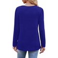 thumbnail image 5 of Long Sleeve Shirts for Women Pleated Casual Business Blouses Trendy Fashion Tunic Basic Tops Loose Trendy Fall Crew Neck T-Shirts, 5 of 5