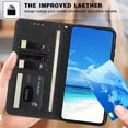 thumbnail image 5 of For Samsung Galaxy A56 5G 6.7" Flower Embossed Buckle Case, Card Slots/Pocket, PU Leather Flip Wallet Case With Short Wrist Strap,Black,For Galaxy A56 5G, 5 of 7