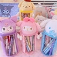 thumbnail image 3 of Kawaii Sanrio Melody Kuromi Peluche Muñeca Niñas Gran Capacidad Pluma Titular De Dibujos Animados Transparente Anime Plushie Estuche, 3 of 4