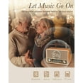 thumbnail image 4 of Radio portátil retro AM/FM/Onda Corta, Bluetooth, batería recargable 1800mAh, reproducción USB/TF/AUX, diseño vintage madera, emergencia hogar exterior, 4 of 6