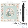 thumbnail image 2 of Mint Peacock Pavilion Floral Mahjong Mat 31.5x31.5 Inch | Non-Slip And Noise Reduction Mah Jong Table Mat Cover with Carrying Bag For Mahjong Lovers, Poker, Board Games And Dominoes, 2 of 7