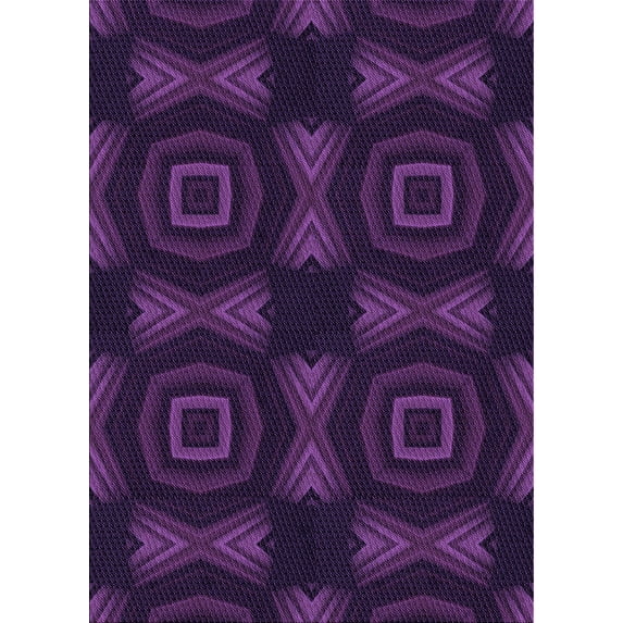 Ahgly Company Indoor Rectangle Patterned Deep Purple Area Rugs, 6' x 9'