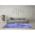 thumbnail image 3 of Ahgly Company Indoor Square Patchwork Blue Transitional Area Rugs, 4' Square, 3 of 4