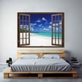 thumbnail image 2 of IDEA4WALL Fake Brown Window Beach Peel and Stick Wallpaper Removable Wall Mural Sticker Decal, 2 of 4