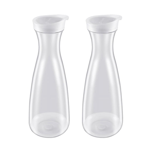 2 Piezas Garrafas de Agua de PláStico de 1,6 L con Tapas Abatibles Blancas, Jarras Inastillables Reciclables y de Alimenticio, Tarro de Jugo