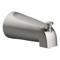 Bowery Hill Slip-On Metal Tub Diverter Spout in Silver Satin Nickel