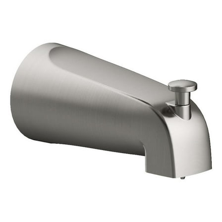 Bowery Hill Slip-On Metal Tub Diverter Spout in Silver Satin Nickel