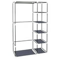 thumbnail image 5 of MINKUROW 67" Canvas Wardrobe Portable Closet Wardrobe Clothes Storage,Non-Woven Fabric,Quick and Easy Assembly,Grey, 5 of 6