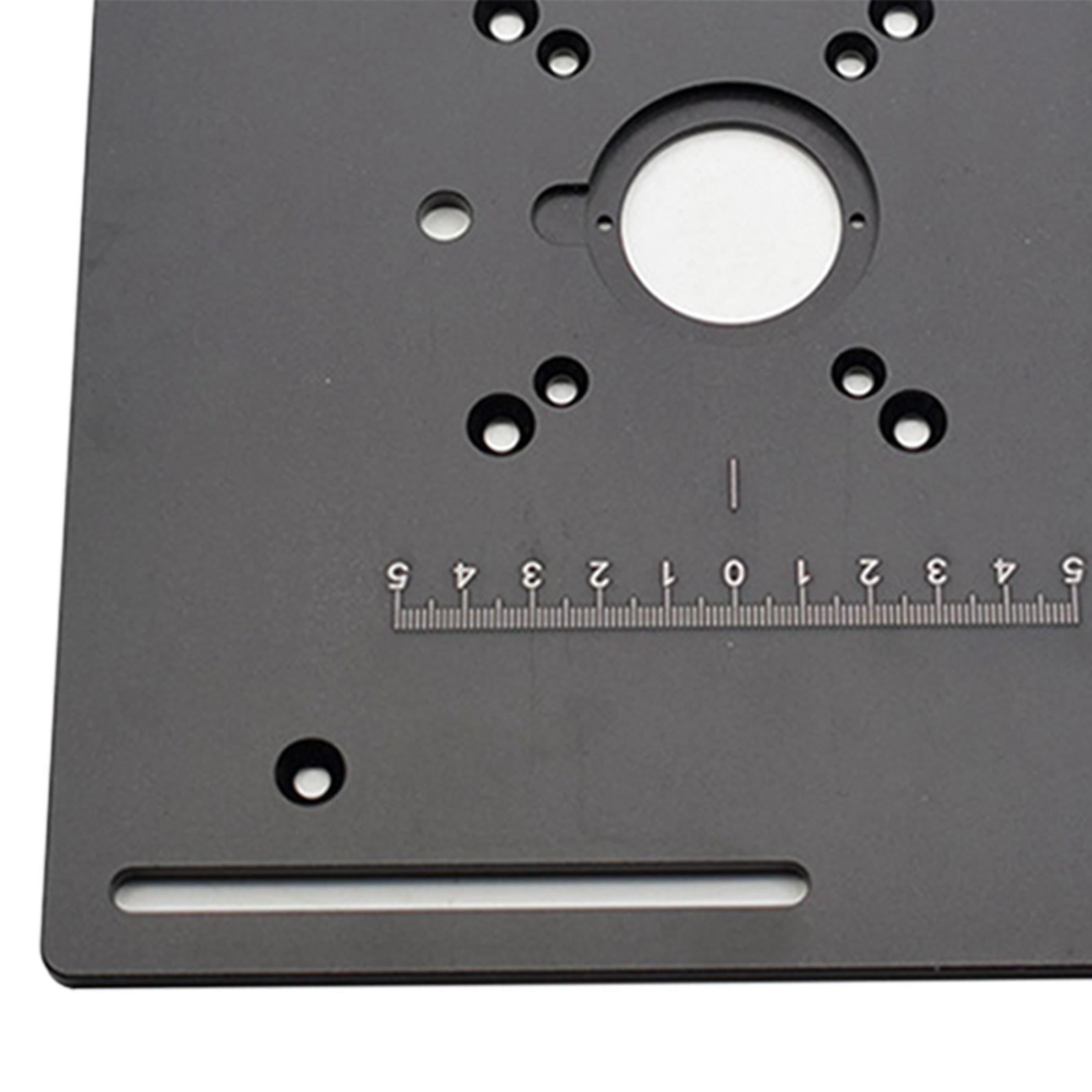Router Table Insert Plate Wood Router Plate Auxiliary Tool Benches Multifunction Aluminum Router Insert Plate for Milling Engraving A with Backer Ruler