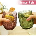 thumbnail image 3 of NANAHuang Vintage Drinking Glass Set of 4,12 oz Embossed Floral Drinkware Set,Green Drinking Glasses Cups Wine Glasses Colored Glassware for Whisky,Beer,Juice,Cocktail,Heavy Duty, 3 of 8