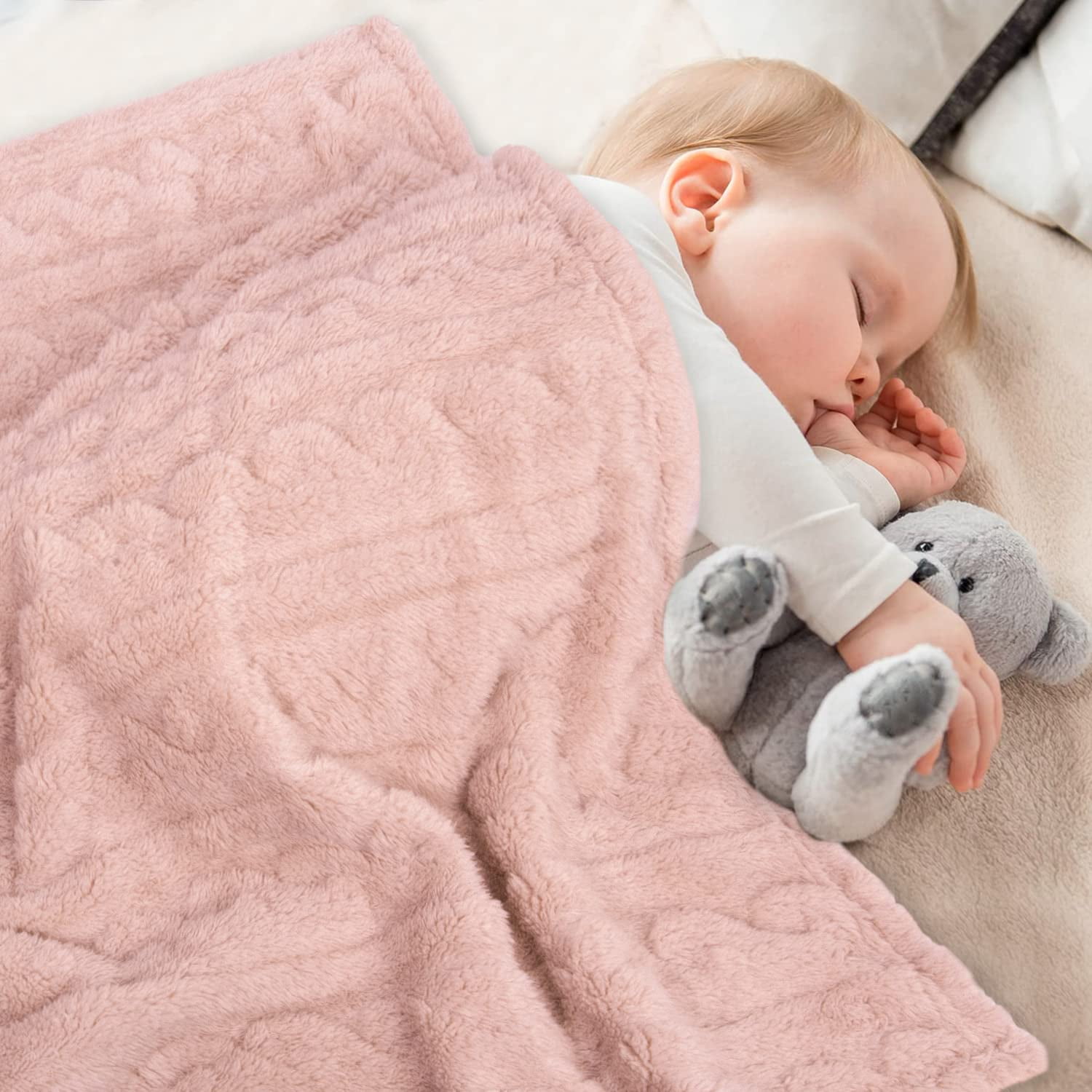 Baby Blanket for Girls Toddlers 3D Fleece Fluffy Fuzzy Blank