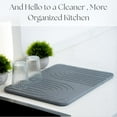thumbnail image 2 of Stone Dish Drying Mat For Kitchen Counter, Super Absorbant Fast Drying Diatomaceous Earth Dish Drying mat, non slip, heat resistant, Gray, 15.3"" x 11.8''., sdm001, 2 of 5