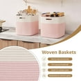 thumbnail image 6 of 13 Kallax Inch Cube Storage Bins, 3-Pack Cotton Rope Woven Baskets for Organizing, Kallax Insert Storage Baskets for Shelves, Baby Nursery, Closet Organizer, 13*13*12.6IN, Pink & White, 6 of 13