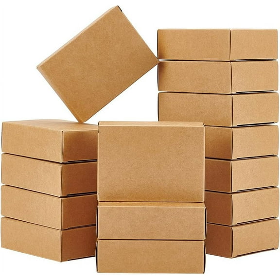120Pcs Kraft Soap Boxes No Window 3.8x2.8x1.2 Inch Perfect for Homemade Soap Candies Cookies Gifts Occasions