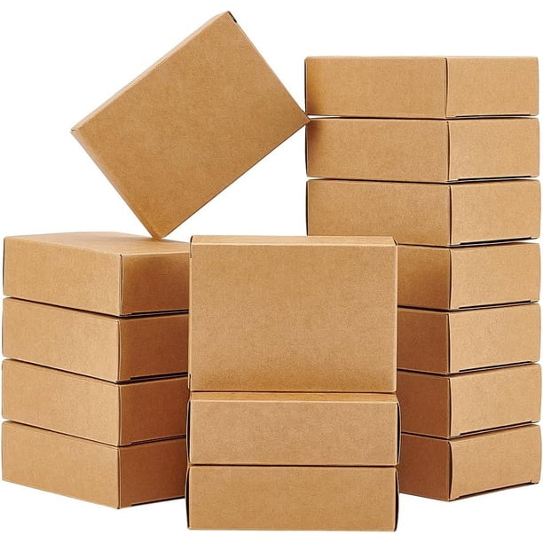 120 cajas de cartón kraft para jabón, sin ventana, 9,7 x 7,1 x 3 cm, perfectas para jabón casero, dulces, galletas, regalos y ocasiones especiales.