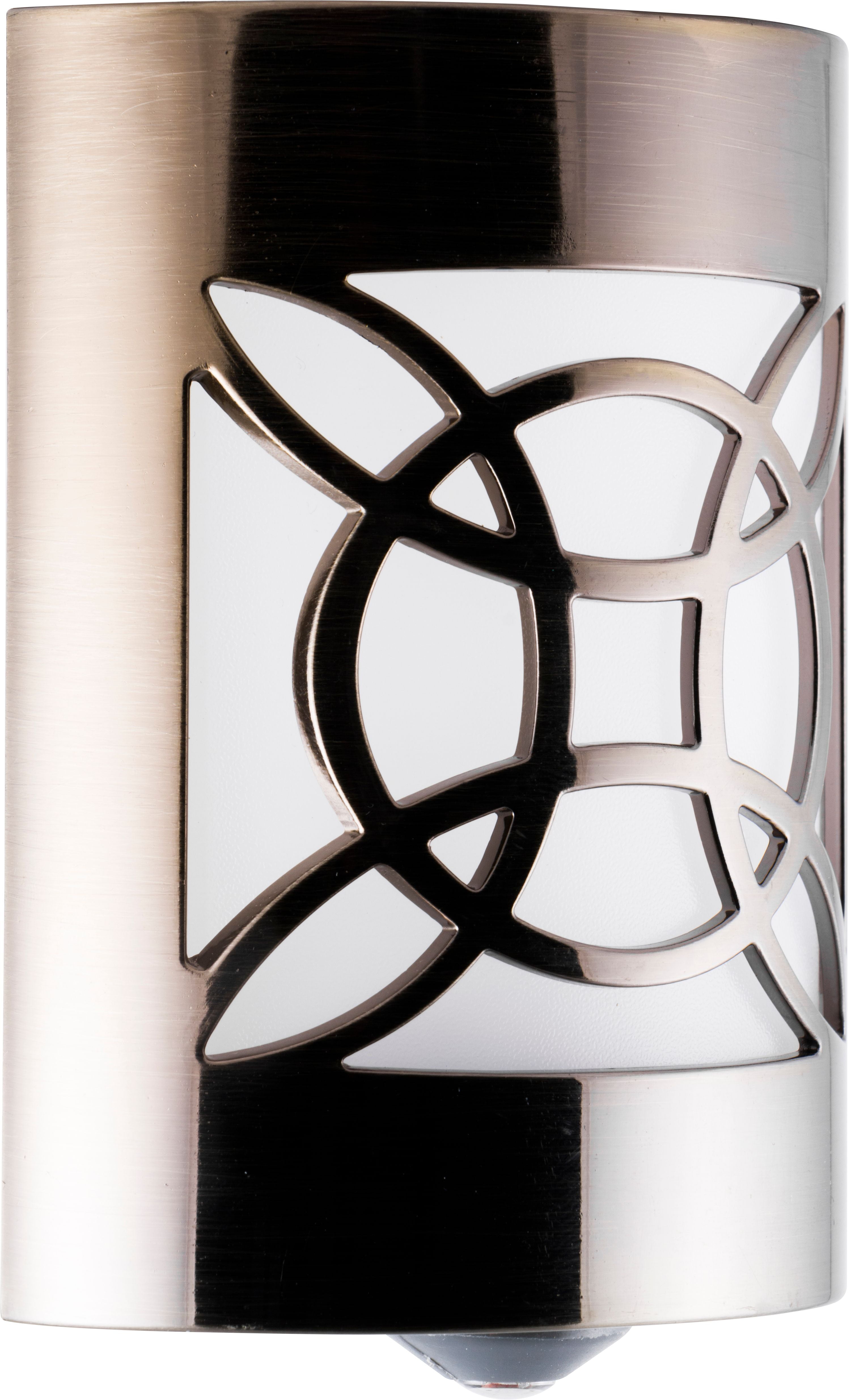 PlugIn Ge Moroccan Led Coverlite Lig Brushed Nickel Finish Auto Night