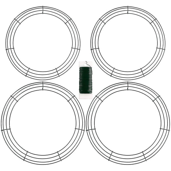 Paquete de 4 anillos de guirnalda de alambre de Metal JanHm 12 y 14 pulgadas