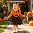 thumbnail image 5 of MEZZALL Girls Hallowmas Long Sleeve O-Neck Romper Bodysuit Cartoon Suspender Skirts Outfit Sets Breathable Clothes Sets, 5 of 8