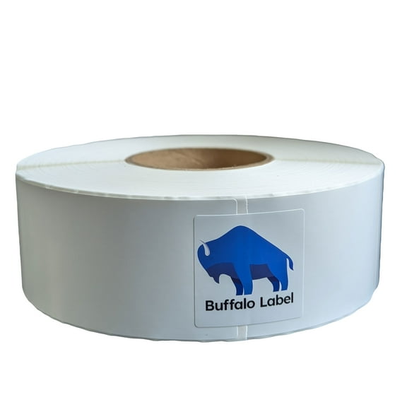 BuffaloLabel 2.5" x 10.5" x 520 Labels - White Gloss BOPP Roll Inkjet Labels - 3" Core - Blank