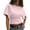 04-Pink, variant on Cinched Waist Tops for Women Fashion Dolman Sleeve Ruched Shirts Short Sleeve Crewneck Going Out Top