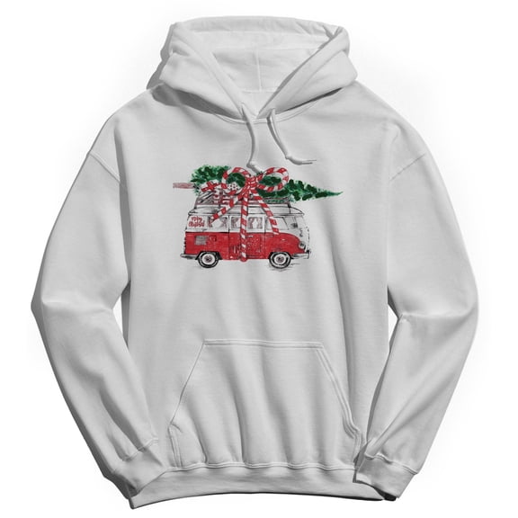 Haywood & Main Merry Christmas Graphic White Men's Cotton Pullover Hoodie