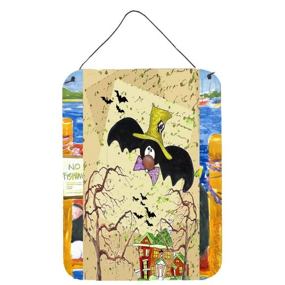 Carolines Treasures PJC1003DS1216 Bat Crazy Halloween Wall or Door Hanging Prints 12x16 multicolor