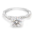 thumbnail image 2 of 1 1/3 ct.t.w Center 6.5MM Round Cut Lab Created Moissanite Diamond Solitaire Swirl Engagement Ring In 14K White Gold Over Sterling Silver (G-H Color, VVS1 Clarity, 1.33 Cttw)-7.5, 2 of 7