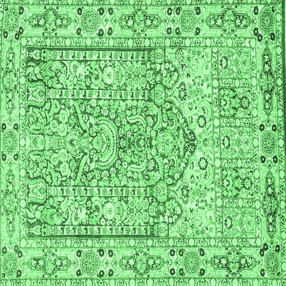 Ahgly Company Indoor Square Persian Emerald Green Traditional Area Rugs, 5' Square