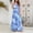 Blue, variant on SCSAlgin Hawaiian Dresses for Women Boho Maxi Dress V-Neck Floral Summer Dress Beach Spaghetti Strap