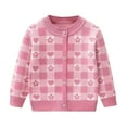 thumbnail image 1 of Penkiiy Girl's Colorblock Floral Print V Neck Button Down Cardigans Long Sleeve Cute Tops 2 Years Pink, 1 of 2