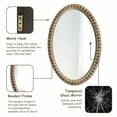 thumbnail image 4 of COZAYH Distressed Wood Frame Accent Mirror, Rustic Farmhouse Style Decorative Wall Mirror (Oval), 4 of 6
