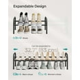 thumbnail image 2 of SONGMICS Expandable 1-Tier Shoe Rack Shelf - Adjustable Shoe Organizer for 10 Pairs of Shoes - Metal Free Standing Shoe Rack for Closet, Entryway - Easy Assembly, Ink Black, 2 of 7