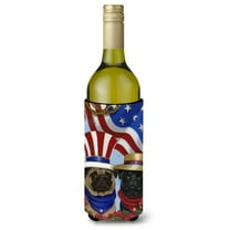 Carolines Treasures PPP3154LITERK 24 oz Pug USA Wine Bottle Hugger
