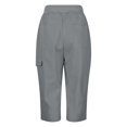 thumbnail image 5 of RUTAYY Women's Capri Pants Casual Summer with Drawstring Elastic Waistband and Side Pockets Comfortable Lightweight Solid Color Chic Holiday Trousers, 5 of 8