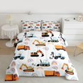thumbnail image 2 of Homewish Equipment Truck Bulldozer Full Size Comforter Sets,Colorful Cute Rainbow Bedding Comforter Set,White Orange Blue Bedding Sets For Boys Teens,Breathable Home Decor Reversible,3pcs, 2 of 8