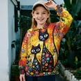 thumbnail image 2 of Uourmeti Art Tribal Black Cat Kids Pullover Sweatshirt with Zipper Half Zip Quarter Zip Up Long Sleeve Lightweight Comfy Casual Fall Winter Sportswear Size 7-8, 2 of 7