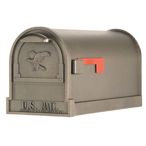 Gibraltar Mailboxes Arlington Large Galvanized Steel Black Post Mount Mailbox, AR15B000 by SOLAR