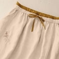 thumbnail image 3 of Womens Linen Skirt Cotton Maxi Skirt Casual Flowy Swing Elastic High Waist A-Line Split Long with Pockets, 3 of 9