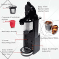 thumbnail image 3 of Black Single Serve Coffee Brewer for K-Cup Pods and Ground Coffee, 30 oz Capacity, 5 Brew Sizes Up to 14 oz, Adjustable Drip Tray, 3 of 6
