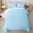 thumbnail image 2 of Manfei Cute Cartoon Stars Quilt Full,Sprinkle Print Full Bedspread Sets,Light Blue,Reversible,3-Piece,1 Coverlet and 2 Pillowcases, 2 of 7