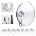 thumbnail image 1 of Ganchos de ventosa, ventosas transparentes con ganchos de metal, ventosa grande para cocina, baño, ducha, pared, ventana, puerta, paquete de 8, 1 of 5