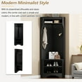 thumbnail image 4 of Gzxs Modern Hall Tree with Coat Rack and Shoe Bench, Corner Cabinet with Top Storage Space, 4 Hanging Hooks and Adjustable Shelf, 29.5"L x 18.2"W x 71.6"H, Black, 4 of 10
