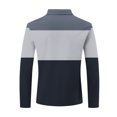 thumbnail image 4 of YLSDY Men's Long Sleeve Turn Down Collar Shirt Color Block Zipper T Shirt with Pocket Black M, 4 of 5