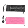 thumbnail image 3 of Ruiboury Keyboard Durable Waterproof Silent Soft Keyboards Fashion Mini Flexible Folding USB Wired Tablet Accessories Fittings Pink 85-Key, 3 of 6