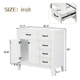 thumbnail image 4 of 36 Inch Bathroom Vanity Base Only, Single Bathroom Vanity Base with Two Door Cabinet and Three Drawer, Bathroom Vanity Cabinet Without Sink, Solid Wood Frame (White), 4 of 9