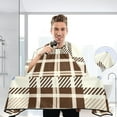 thumbnail image 3 of JSTEL Brown Grid Tartan Checkered Waterproof Barber Cape for Men Women Beard Shaving Bib Apron Professional Hair Cutting Cloth, 65 x 55 inch, 3 of 6