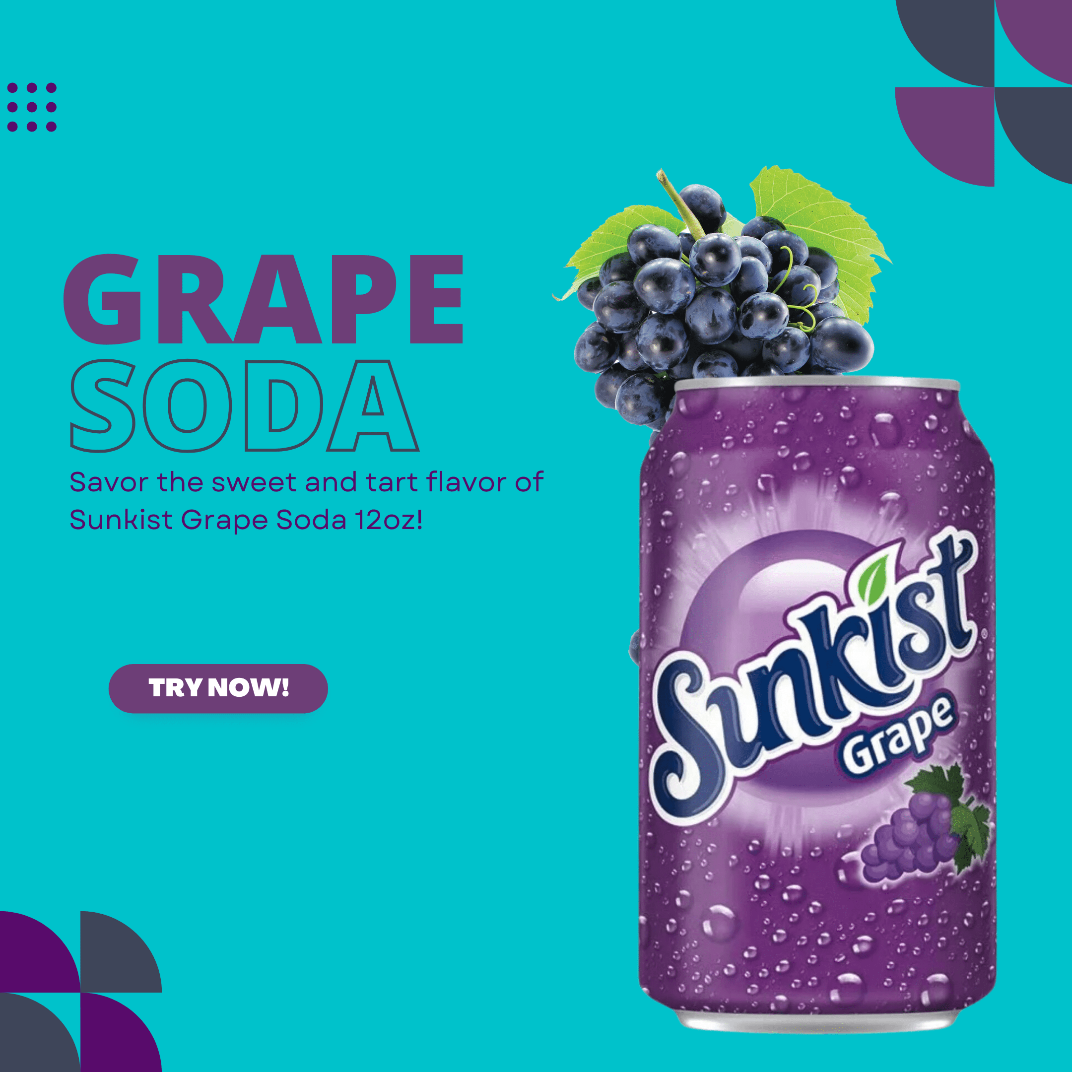 Sunkist Grape Soda - Bold and Intense Flavor, Perfectly Carbonated