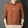 thumbnail image 2 of Autumn Men's Long Sleeve Polo Neckline Vertical Stripe Polo Shirt, 2 of 7